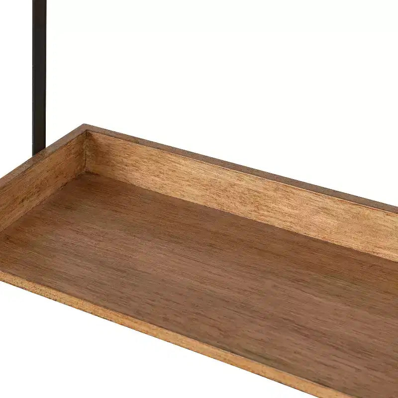 26" x 26" Rheeves Decorative Wall Mirror with Shelf Rustic Brown/Black - Kate & Laurel All Things Decor
