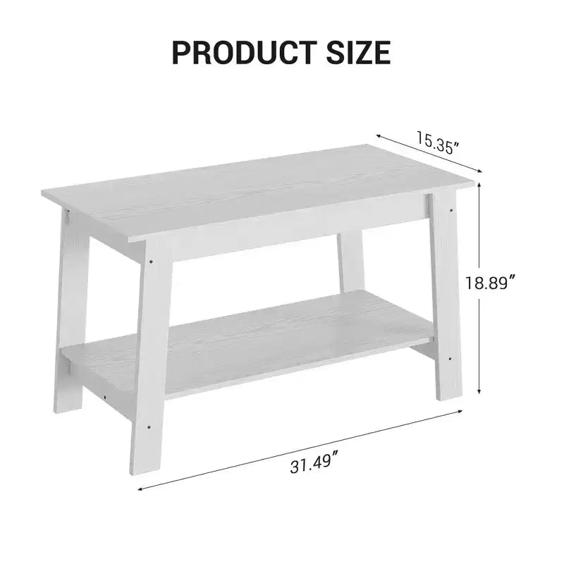 Coffee Table, Living Room Coffee Table - 2-Tier Rustic Wood Rectangle Table with Open Storage, Easy Assembly for Reception Room