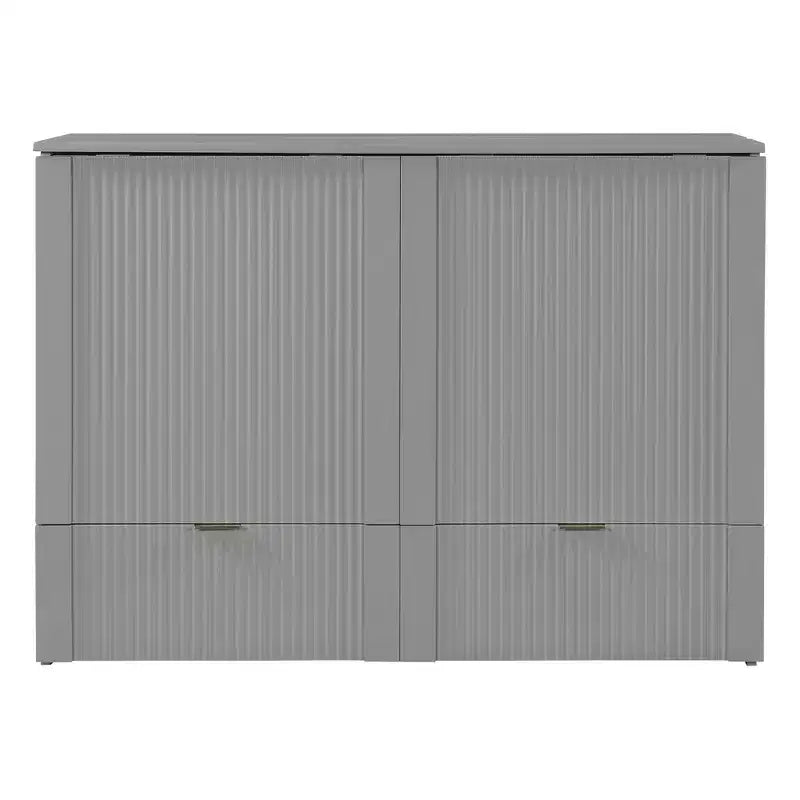 Full/Queen Size Murphy Bed with Drawer, Sockets & USB Ports, Wall Bed Foldable Cabinet Bed - ModernLuxe