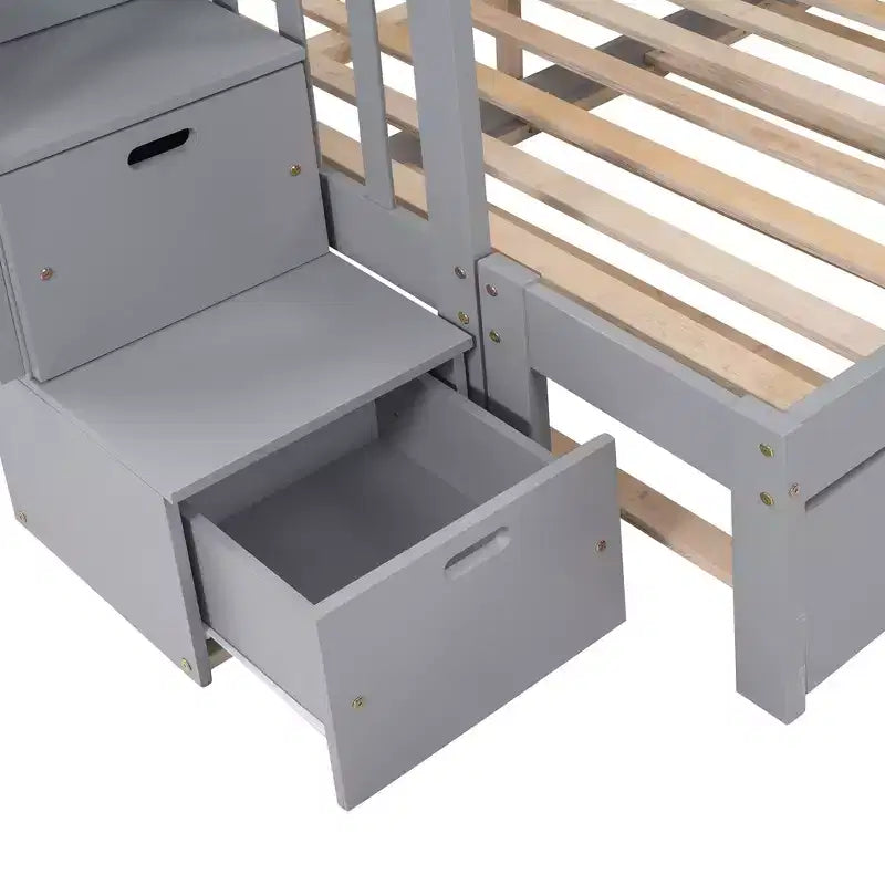 Twin over Full Bunk Bed with Twin Size Trundle - ModernLuxe