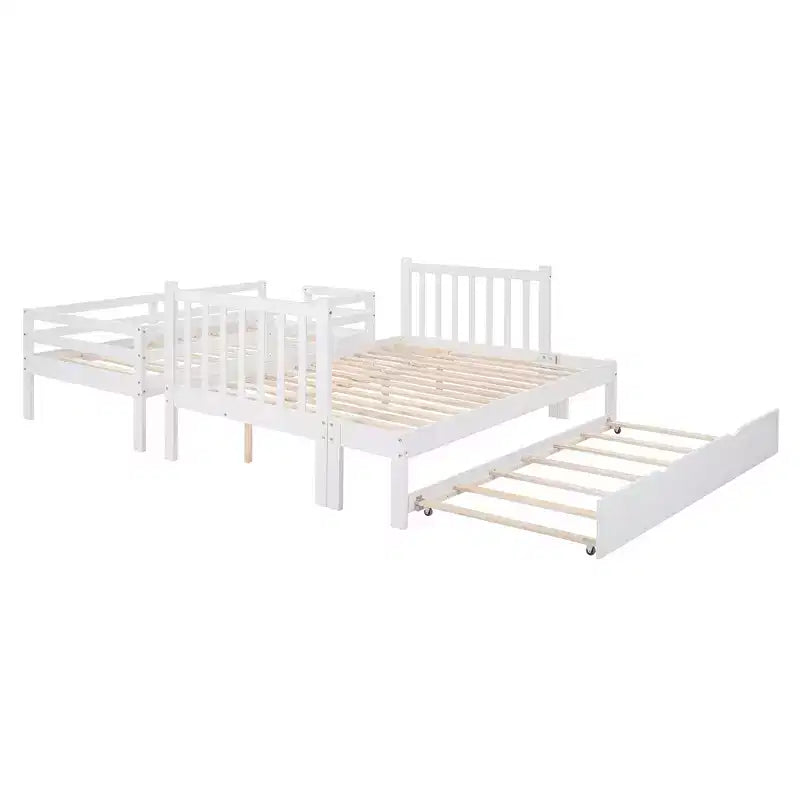 Twin over Full Bunk Bed with Twin Size Trundle - ModernLuxe