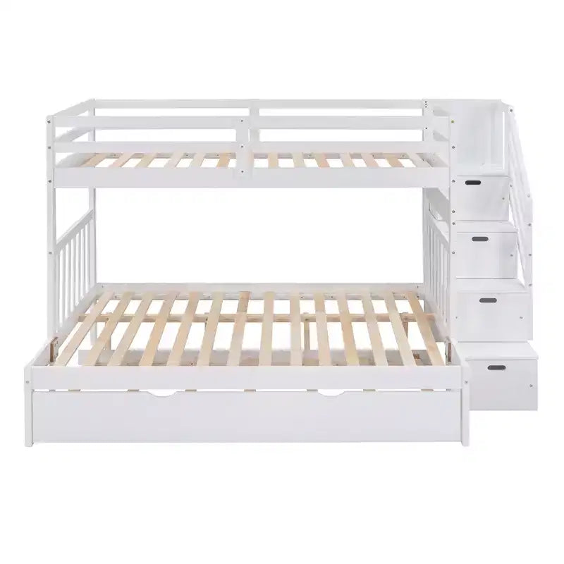 Twin over Full Bunk Bed with Twin Size Trundle - ModernLuxe