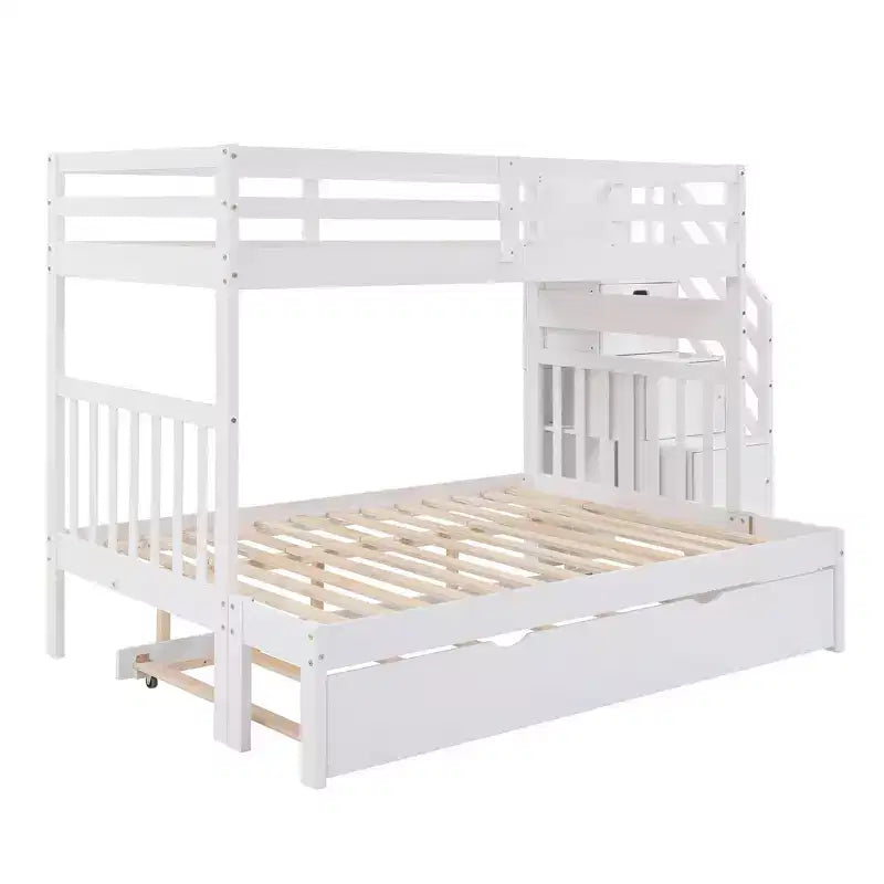 Twin over Full Bunk Bed with Twin Size Trundle - ModernLuxe