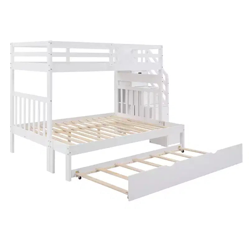 Twin over Full Bunk Bed with Twin Size Trundle - ModernLuxe