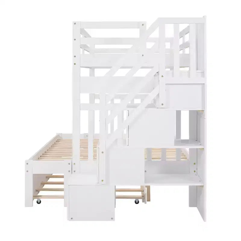 Twin over Full Bunk Bed with Twin Size Trundle - ModernLuxe