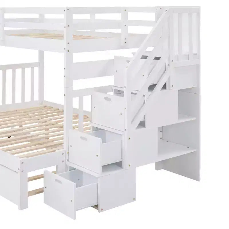 Twin over Full Bunk Bed with Twin Size Trundle - ModernLuxe