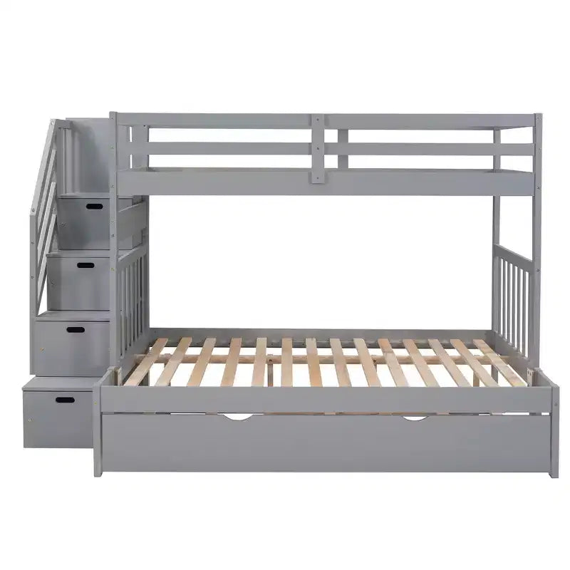 Twin over Full Bunk Bed with Twin Size Trundle - ModernLuxe