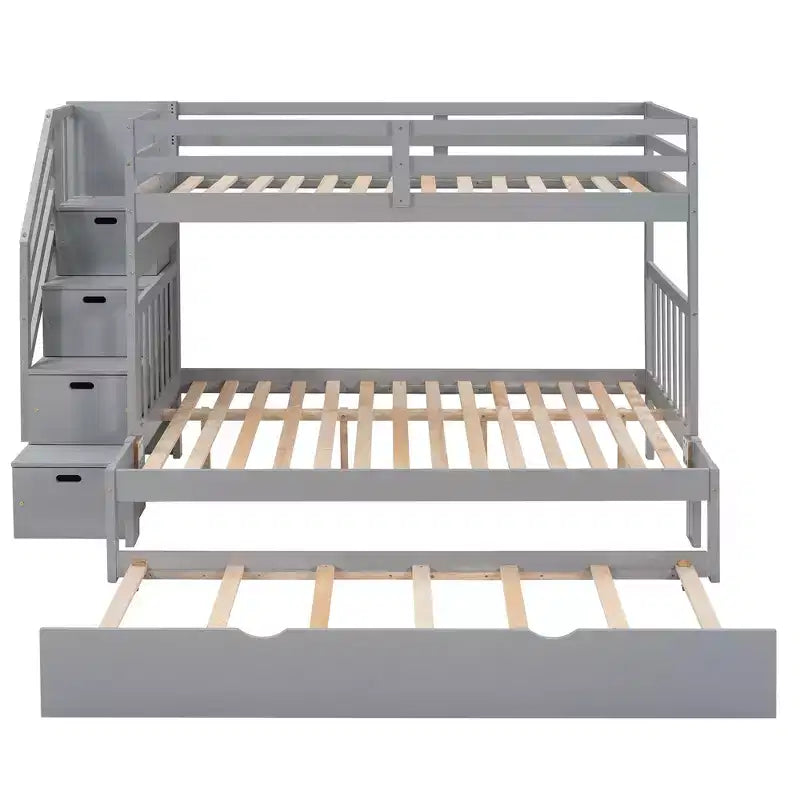 Twin over Full Bunk Bed with Twin Size Trundle - ModernLuxe