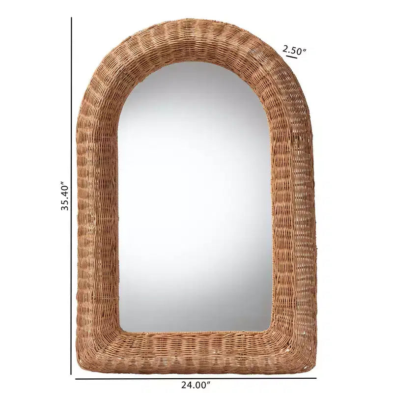 bali & pari Brisia Arched Rattan Wall Mirror