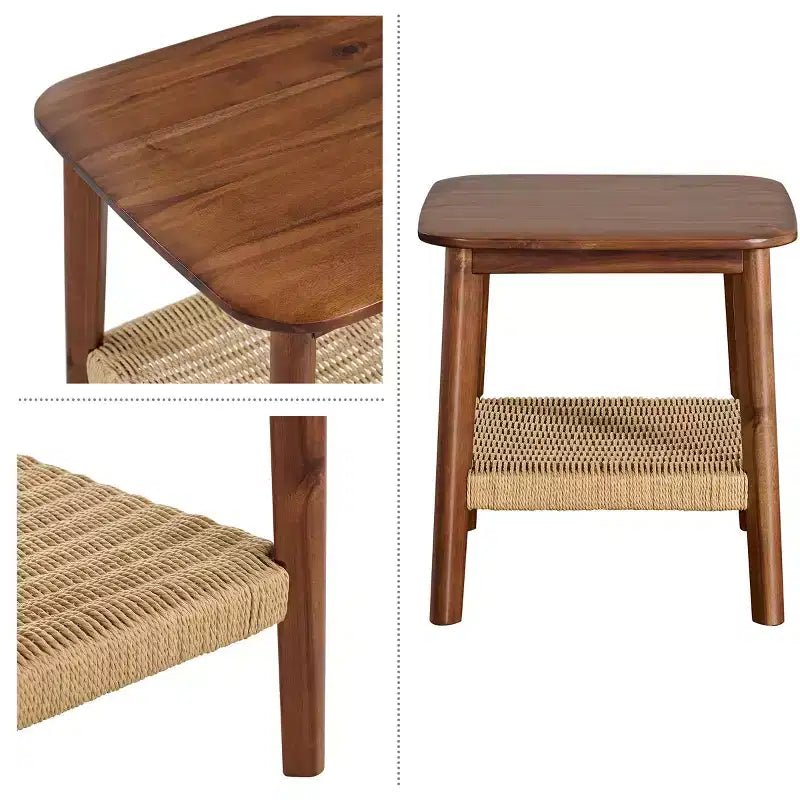 Alaterre Calais Acacia Wood Side Table, Chestnut