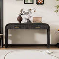 Okak Curved Console Table with Thick Tabletop, Entry Table with 2 Top Drawers and Metal Handle, Accent Table for Dining Room, Living Room