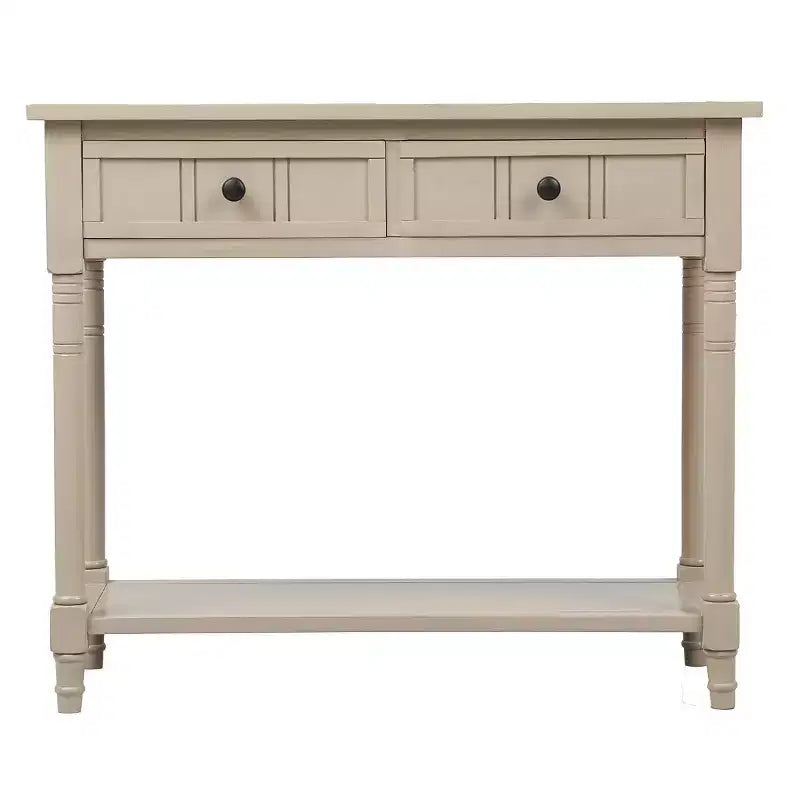 Okak 35IN Farmhouse Console Table, Entryway Table with Two Drawers and Bottom Shelf, Hallway Table for Living Room, Entrance