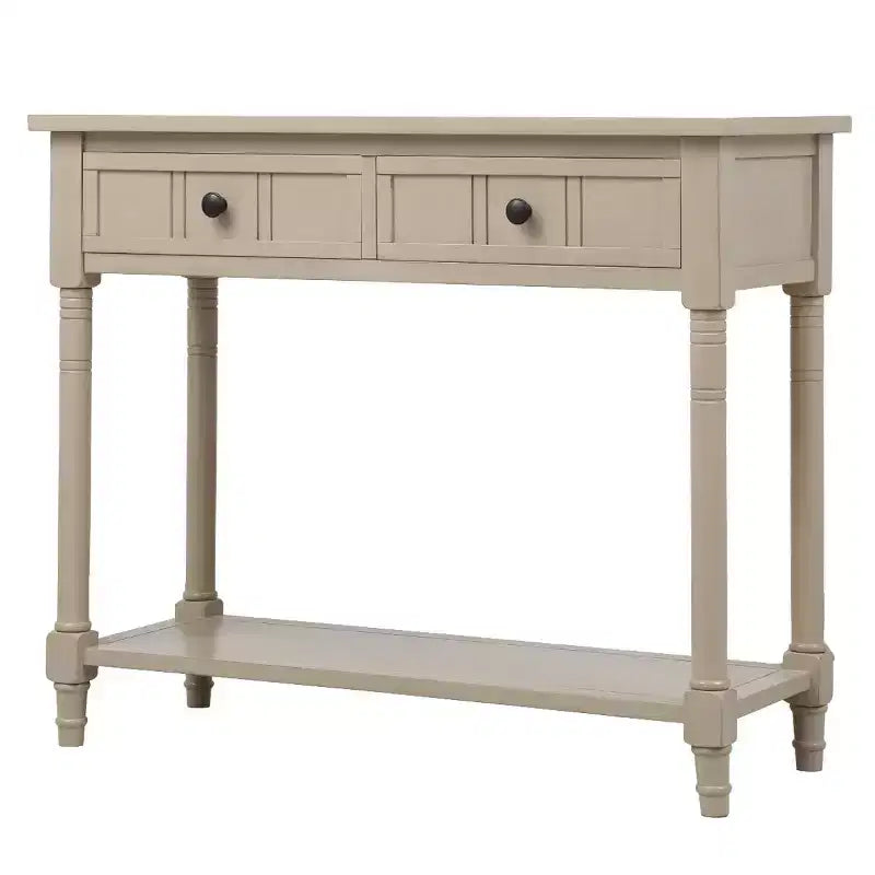 Okak 35IN Farmhouse Console Table, Entryway Table with Two Drawers and Bottom Shelf, Hallway Table for Living Room, Entrance