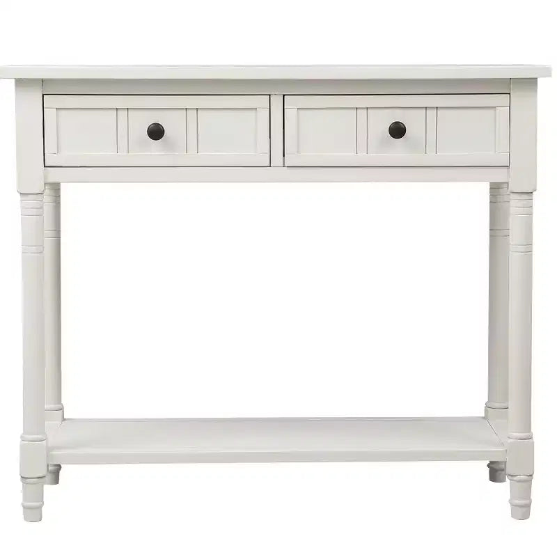 Okak 35IN Farmhouse Console Table, Entryway Table with Two Drawers and Bottom Shelf, Hallway Table for Living Room, Entrance
