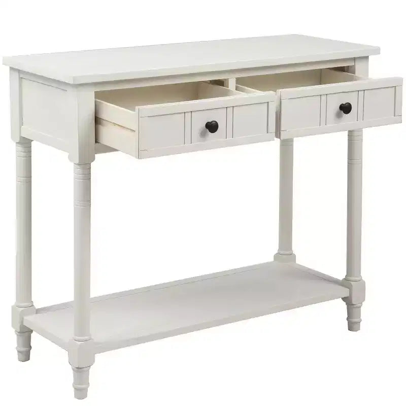 Okak 35IN Farmhouse Console Table, Entryway Table with Two Drawers and Bottom Shelf, Hallway Table for Living Room, Entrance