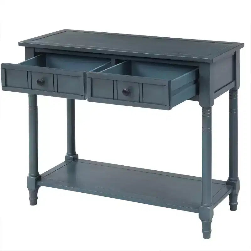 Okak 35IN Farmhouse Console Table, Entryway Table with Two Drawers and Bottom Shelf, Hallway Table for Living Room, Entrance