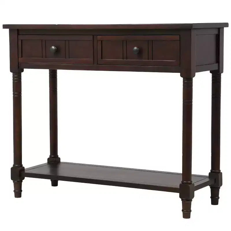 Okak 35IN Farmhouse Console Table, Entryway Table with Two Drawers and Bottom Shelf, Hallway Table for Living Room, Entrance