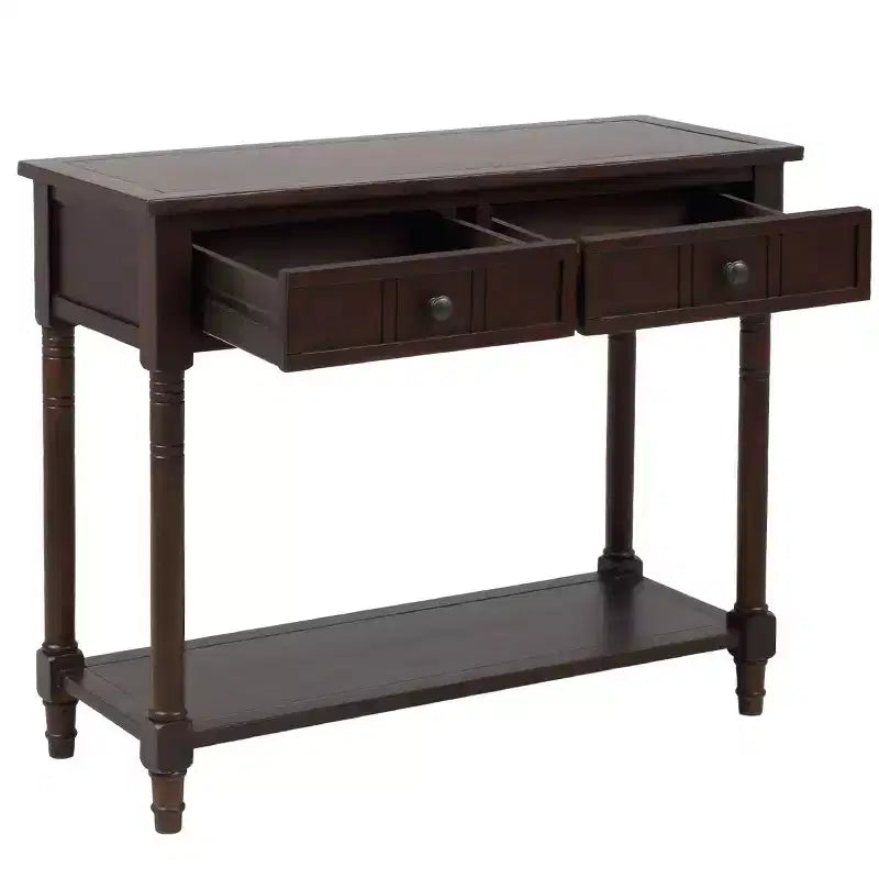 Okak 35IN Farmhouse Console Table, Entryway Table with Two Drawers and Bottom Shelf, Hallway Table for Living Room, Entrance