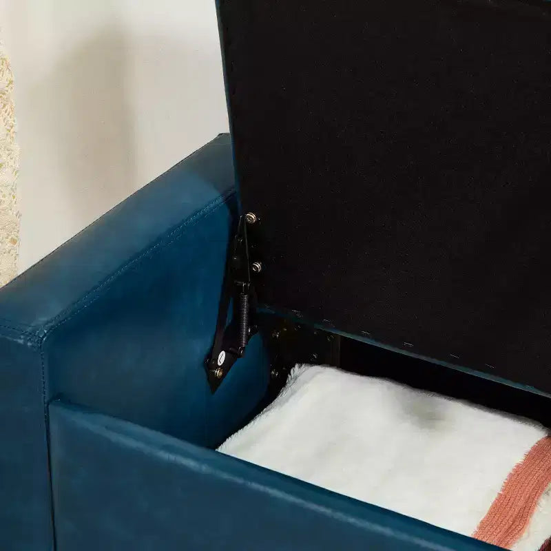 GDFStudio Gabriella Mid-Century Modern Faux Leather Upholstered Tufted Storage Bench