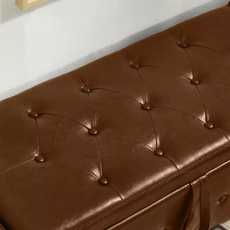 GDFStudio Gabriella Mid-Century Modern Faux Leather Upholstered Tufted Storage Bench