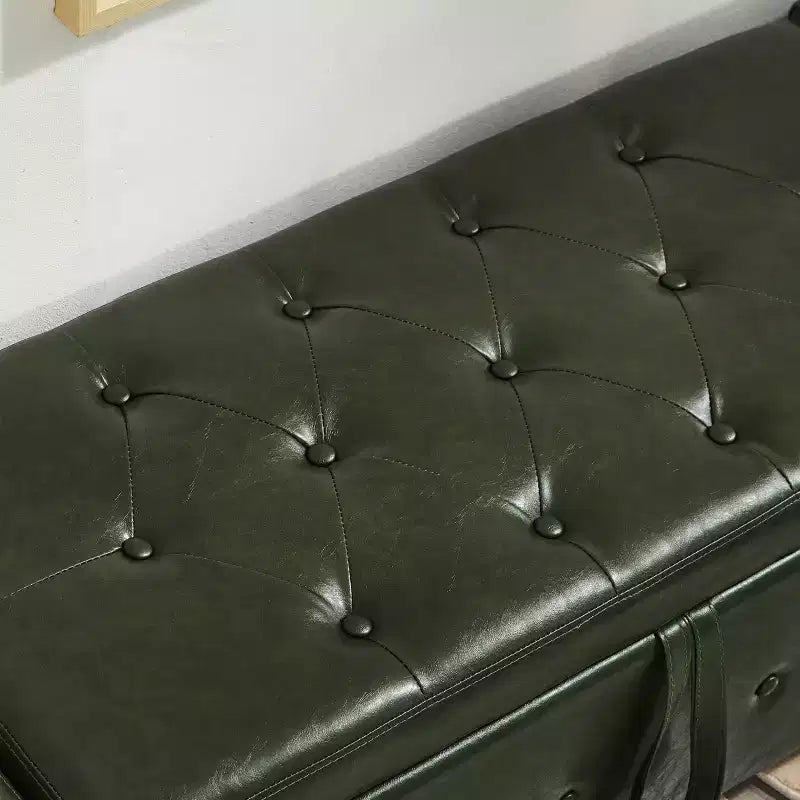 GDFStudio Gabriella Mid-Century Modern Faux Leather Upholstered Tufted Storage Bench