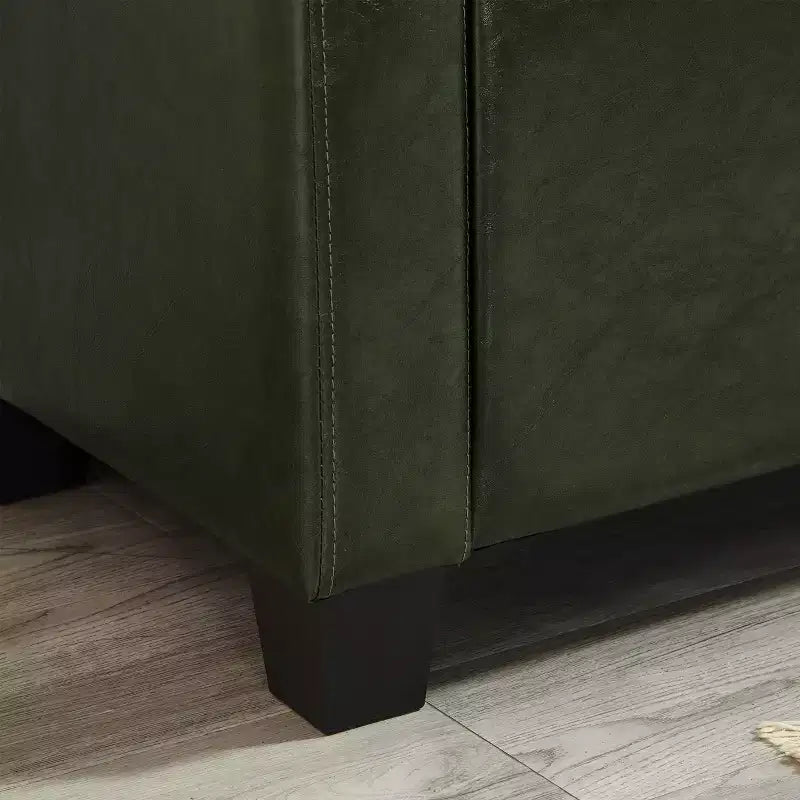 GDFStudio Gabriella Mid-Century Modern Faux Leather Upholstered Tufted Storage Bench