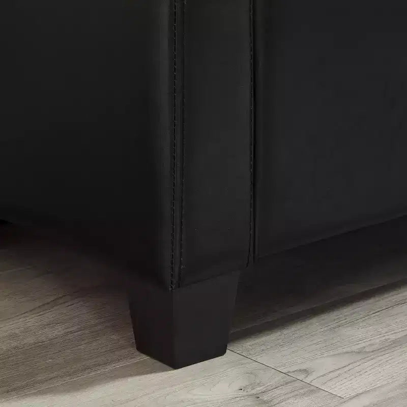 GDFStudio Gabriella Mid-Century Modern Faux Leather Upholstered Tufted Storage Bench