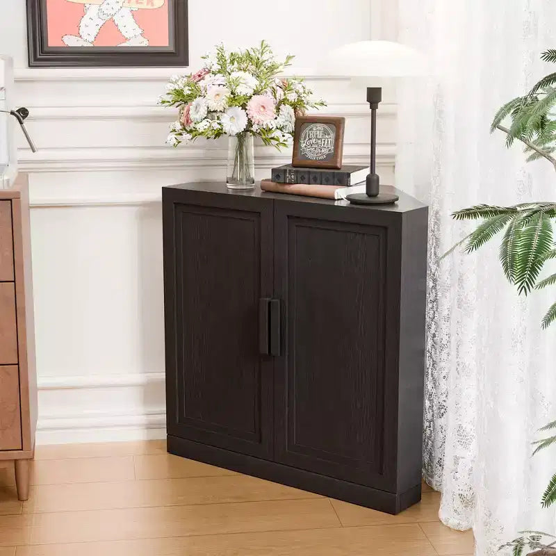 31 in. Tall Wood Grain Corner Storage Cabinet in Natural Wood Color, Storage Organizer with Adjustable Shelves for Bedroom Living/Dinning Room