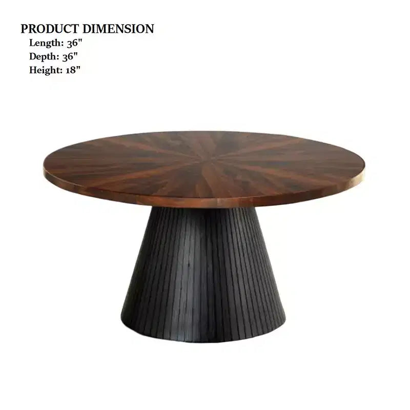 GDFStudio Giulia Contemporary Oval Wooden Coffee Table with Drum Base