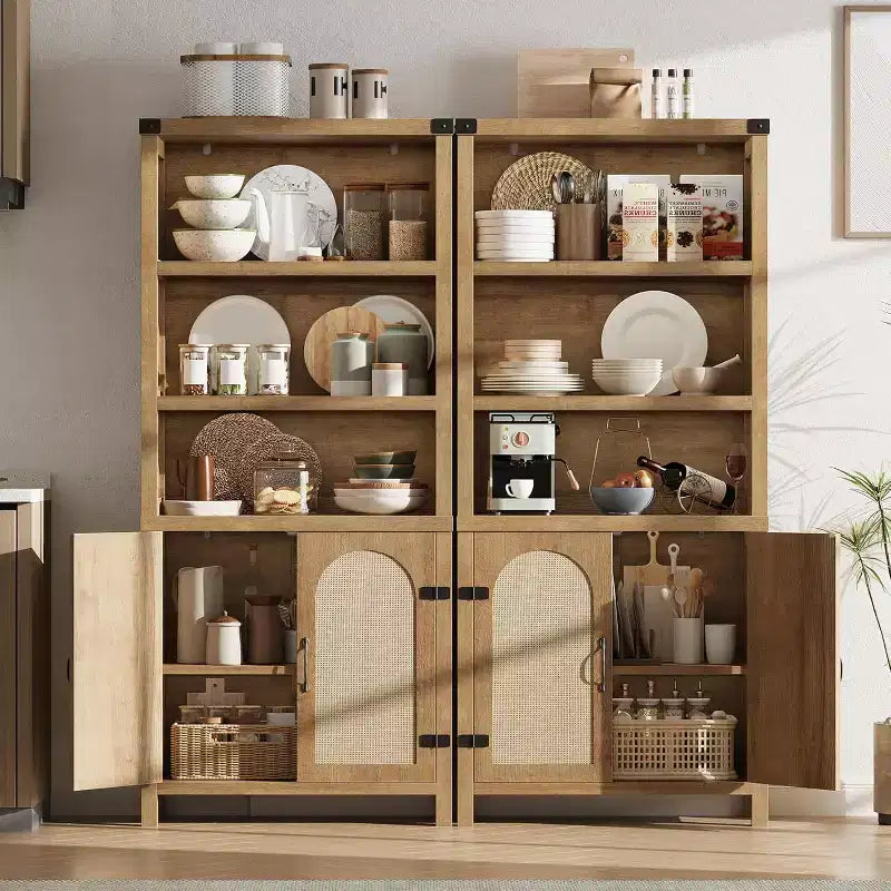 Extra Wide 70 Farmhouse Bookcase w/ Doors - 5-Tier Display Shelves & Storage for Office/Living Room/Library
