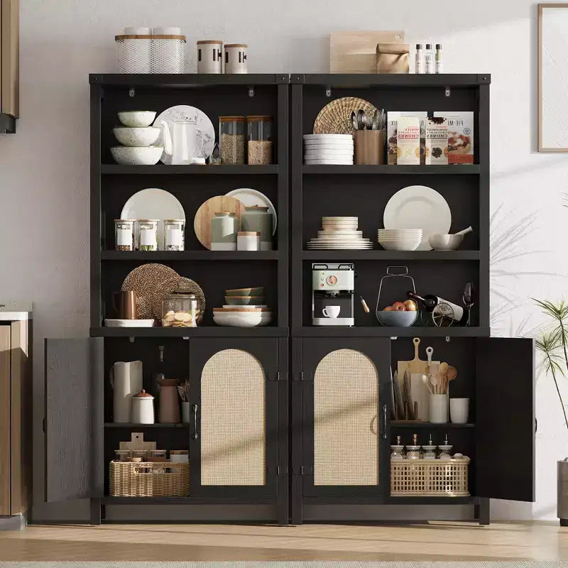 Extra Wide 70 Farmhouse Bookcase w/ Doors - 5-Tier Display Shelves & Storage for Office/Living Room/Library
