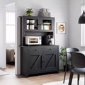 63 Kitchen Pantry Cabinet with Drawers,Hutch Cabinet with Storage,Microwave Stand,Adjustable Shelves,Freestanding Tall Pantry Storage for Dining Room