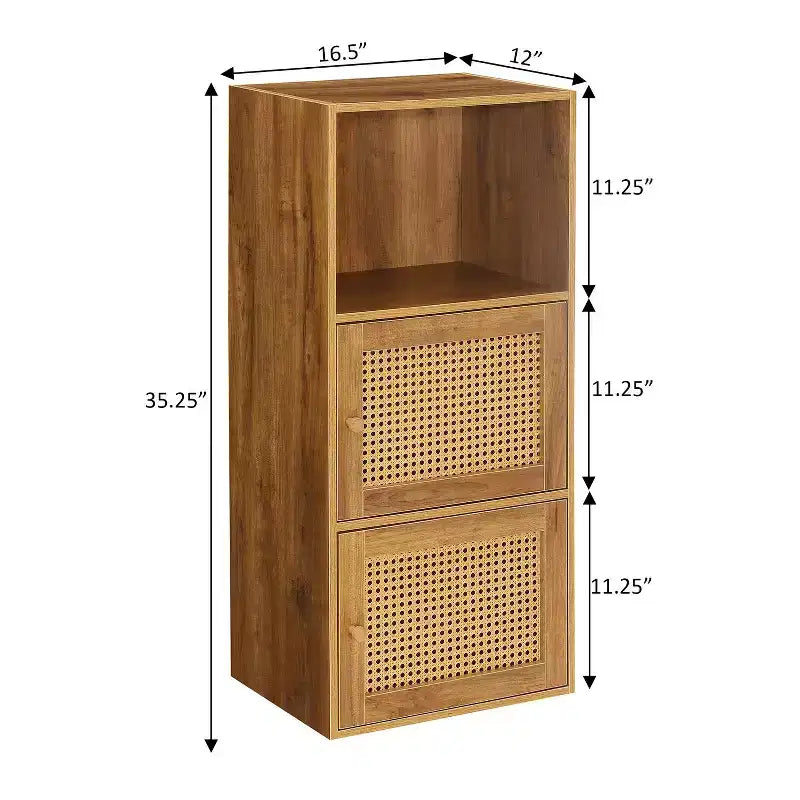 HomeStock 35.25 in H and 16.5 in.W Particle Board Utility Storage Cabinets with 2 -Doors and 2 Shelves