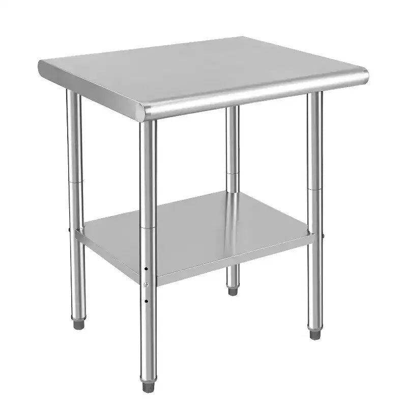 COZONY NSF Stainless Steel Table with Backsplash, Heavy Duty Commercial Kitchen Prep Table with Adjustable Under Shel