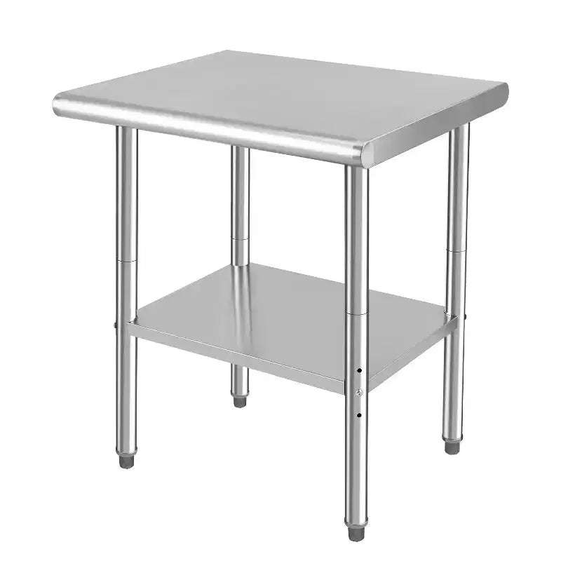 COZONY NSF Stainless Steel Table with Backsplash, Heavy Duty Commercial Kitchen Prep Table with Adjustable Under Shel