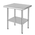 COZONY NSF Stainless Steel Table with Backsplash, Heavy Duty Commercial Kitchen Prep Table with Adjustable Under Shel