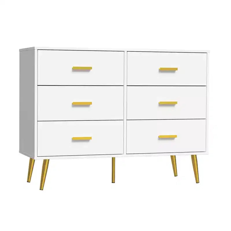Console Table with 6-Drawer,Tall Dresser for Bedroom, Tall Chest of Drawers Tower, Storage Dresser Organizer Units
