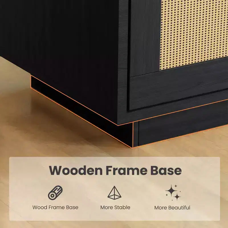 5 Tier Boho Wooden Bookcase ,Tall Open Shelf Book Stand with Storage, raw wood color
