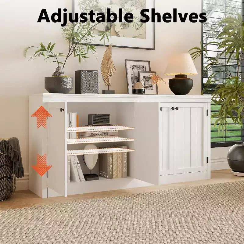 4-Door Sideboard Cabinet, Modern Storage Buffet for Dining Room, Living Room and Office Use, Ample Storage Space