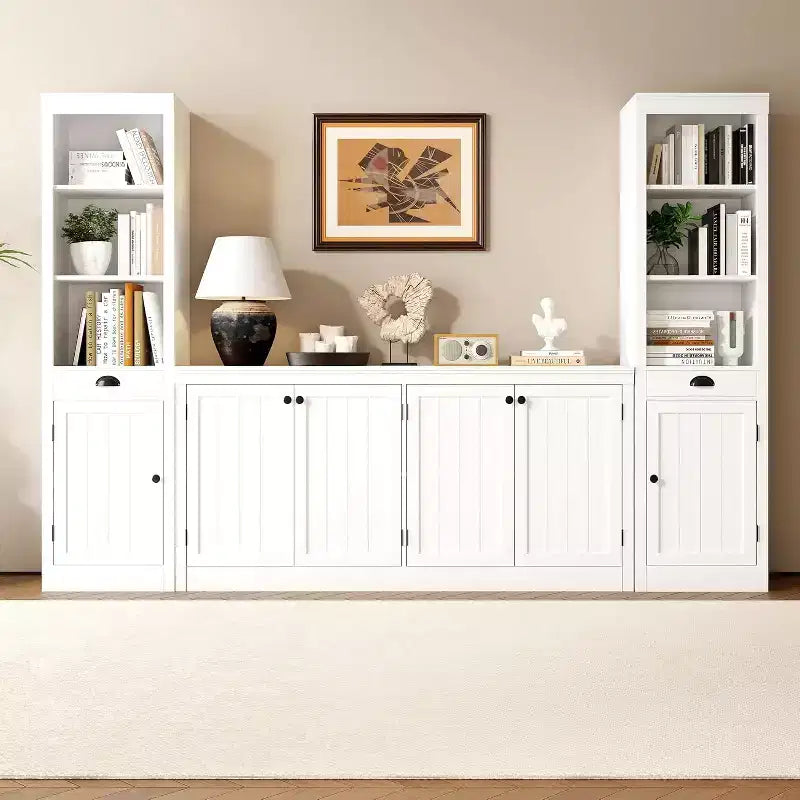 4-Door Sideboard Cabinet, Modern Storage Buffet for Dining Room, Living Room and Office Use, Ample Storage Space
