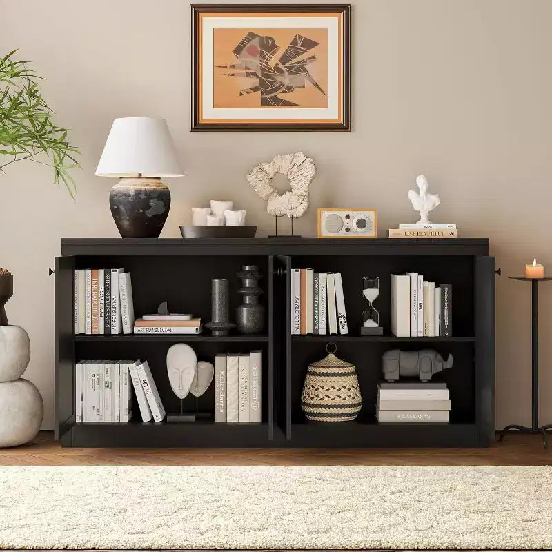 4-Door Sideboard Cabinet, Modern Storage Buffet for Dining Room, Living Room and Office Use, Ample Storage Space