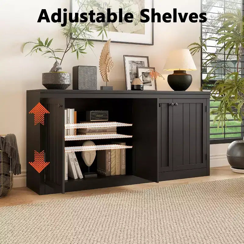 4-Door Sideboard Cabinet, Modern Storage Buffet for Dining Room, Living Room and Office Use, Ample Storage Space