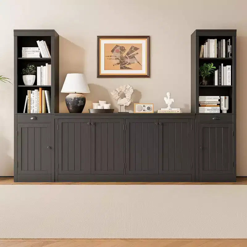 4-Door Sideboard Cabinet, Modern Storage Buffet for Dining Room, Living Room and Office Use, Ample Storage Space