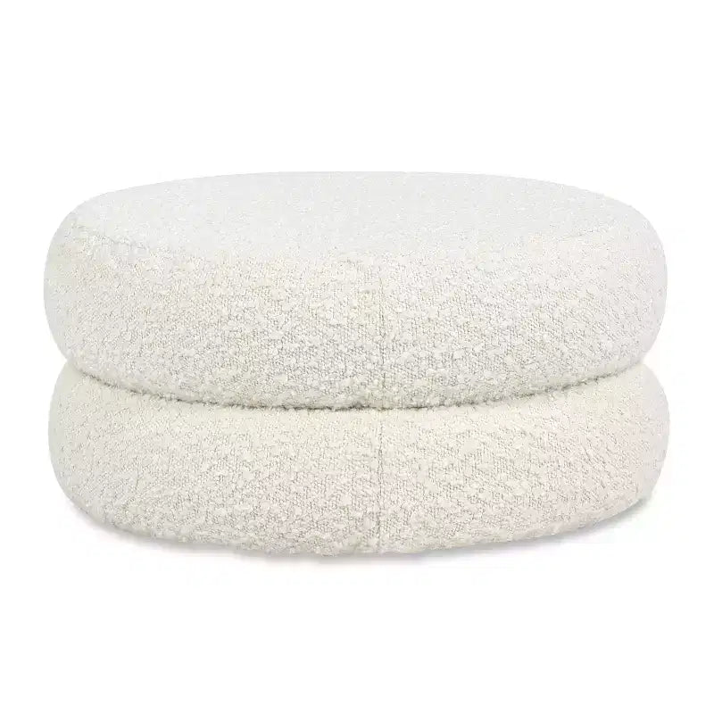 GDFStudio Rattler 18.5 Round Boucl Floor Cushion Ottoman