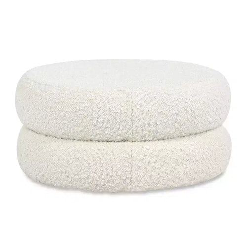 GDFStudio Rattler 18.5 Round Boucl Floor Cushion Ottoman