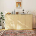 66.3 Fluted Buffet Cabinet with Storage, Wide Sideboard Cabinet with 4 Doors & Adjustable Shelves, for Kitchen, Entryway, Living Room