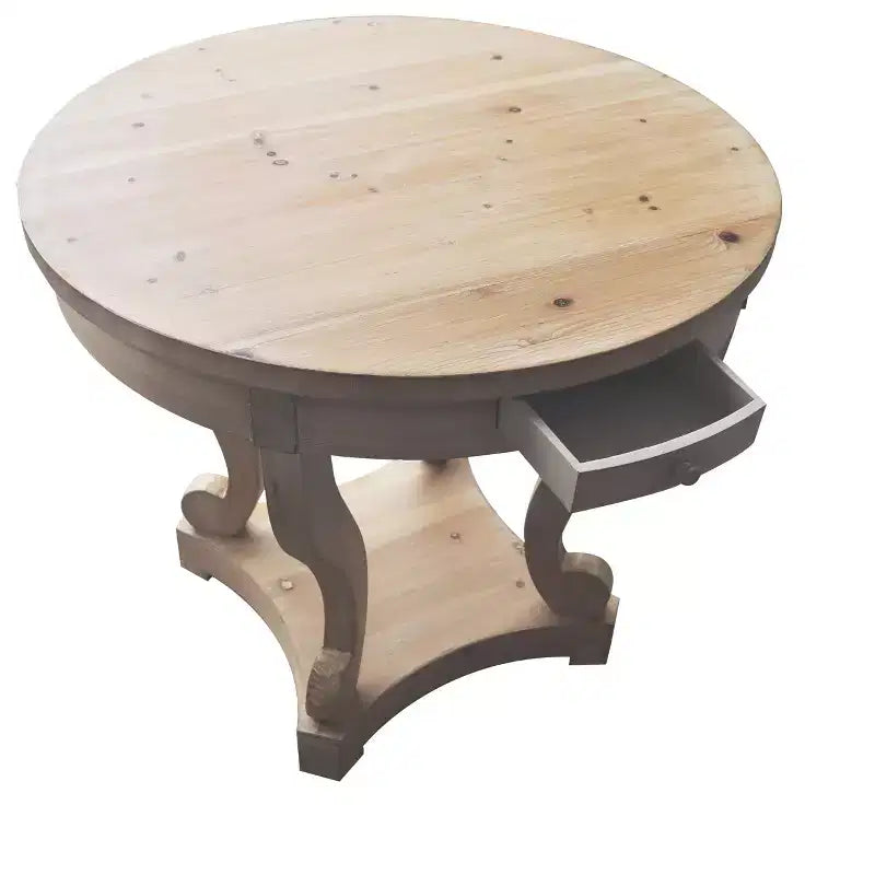 Okak 55IN Vintage Round Dining Table for 6 Person, Kitchen Table with Thick Tabletop, Dinner Table for Dining Room, Living Room