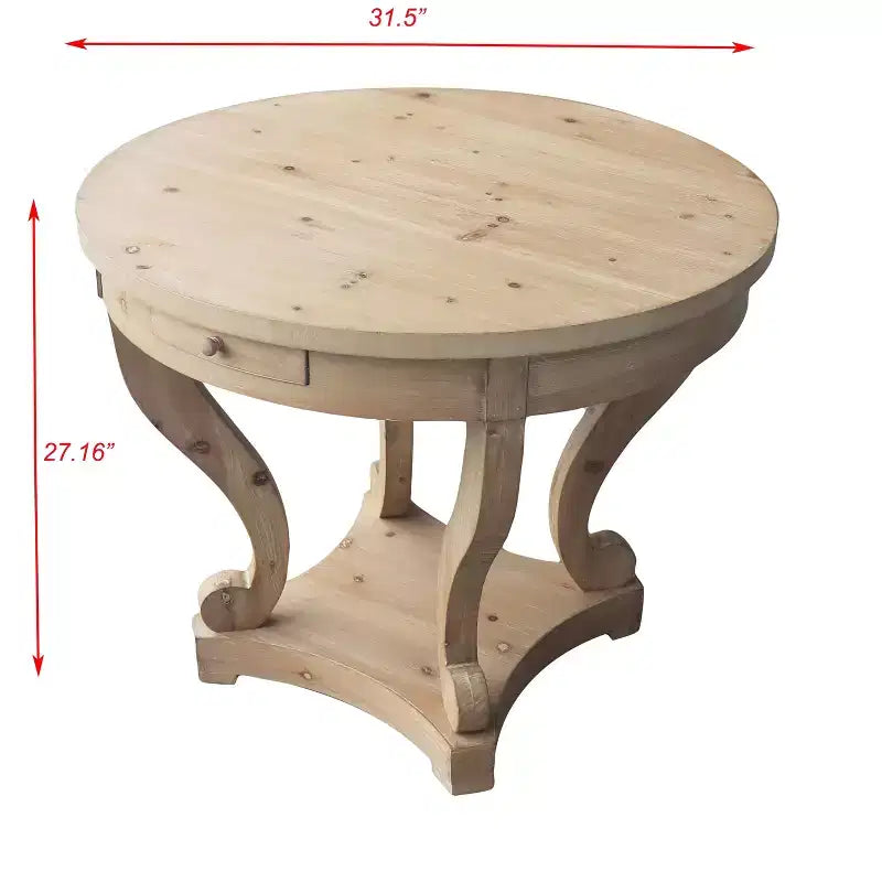 Okak 55IN Vintage Round Dining Table for 6 Person, Kitchen Table with Thick Tabletop, Dinner Table for Dining Room, Living Room