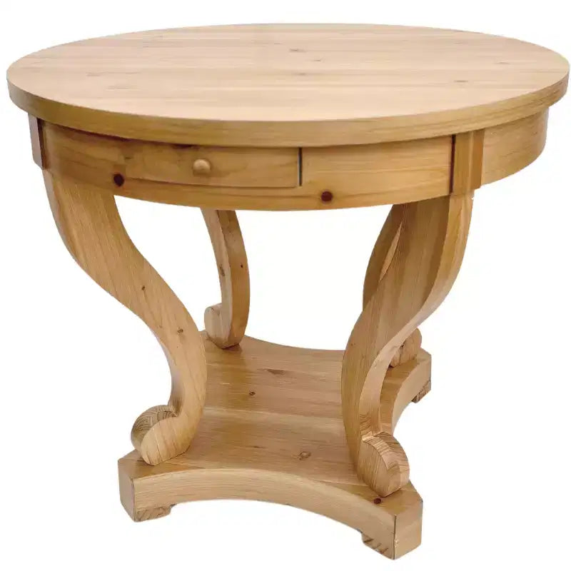 Okak 55IN Vintage Round Dining Table for 6 Person, Kitchen Table with Thick Tabletop, Dinner Table for Dining Room, Living Room