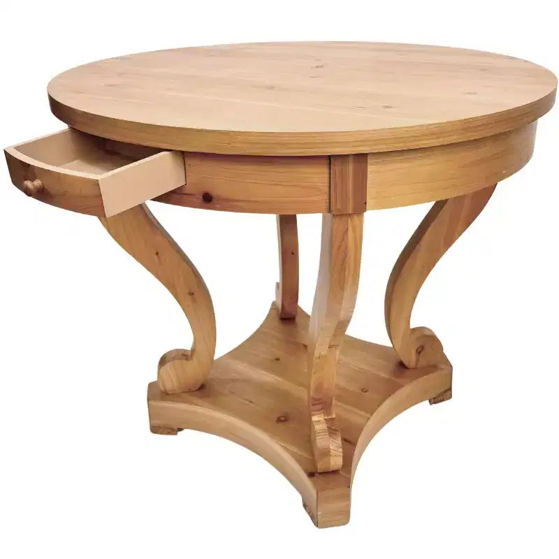 Okak 55IN Vintage Round Dining Table for 6 Person, Kitchen Table with Thick Tabletop, Dinner Table for Dining Room, Living Room